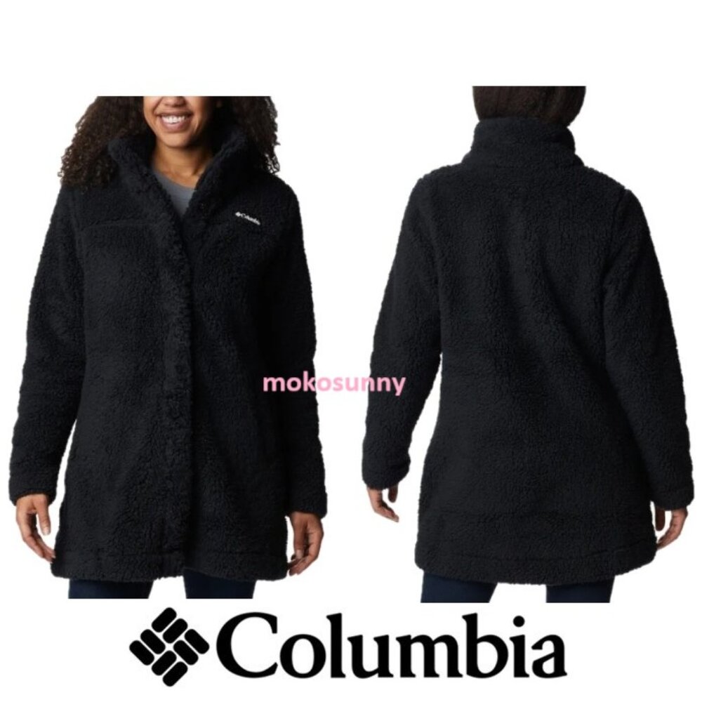 NWT Columbia Women's Long Fleece Jacket, Black
